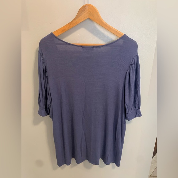 💜 Kim & Cami Los Angeles Puff Sleeve V-Neck Top X-Large - Picture 4 of 8